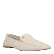 Mocassim Santa Lolla Couro Off White Bico Quadrado