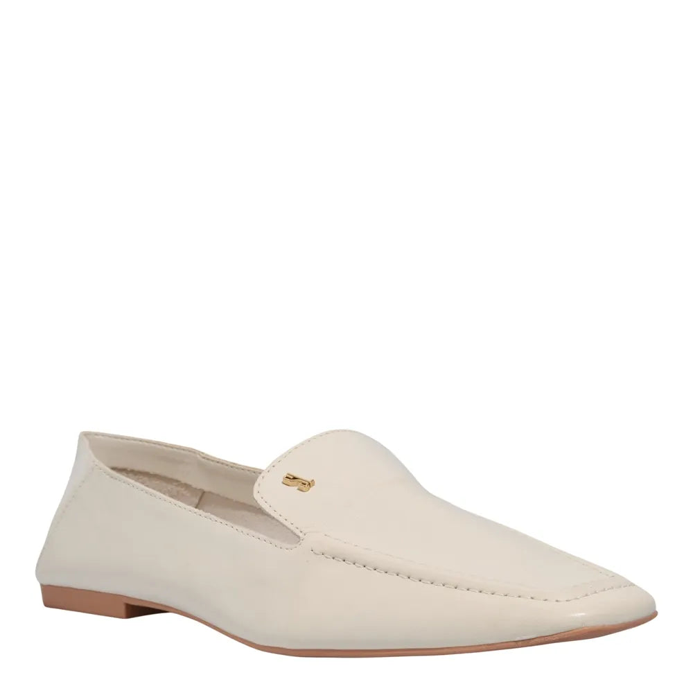 Mocassim Santa Lolla Couro Off White Bico Quadrado