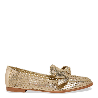 Mocassim Santa Lolla Dourado Vazado Com Laço