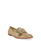 Mocassim Santa Lolla Dourado Vazado Com Laço