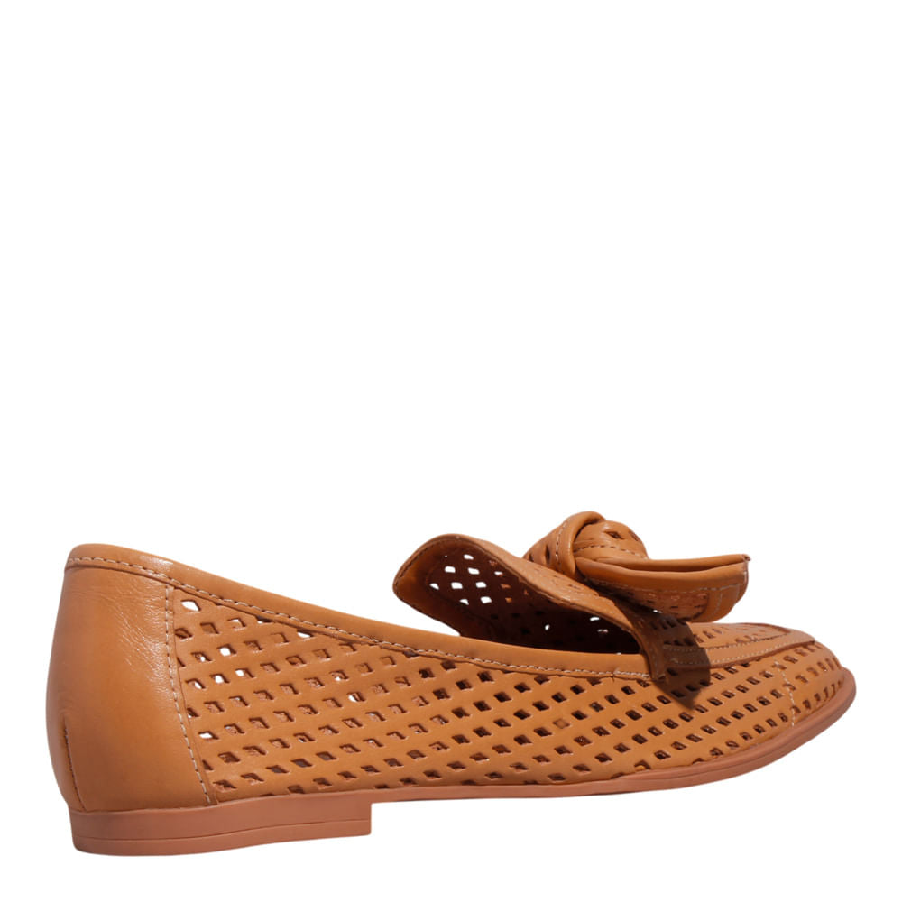Mocassim Santa Lolla Marrom Laço Bico Quadrado