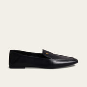 Mocassim Santa Lolla Preto Couro Bico Quadrado