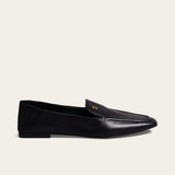 Mocassim Santa Lolla Preto Couro Bico Quadrado