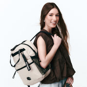 Mochila Colcci Taupe Pequena Bolso Frontal Zíper