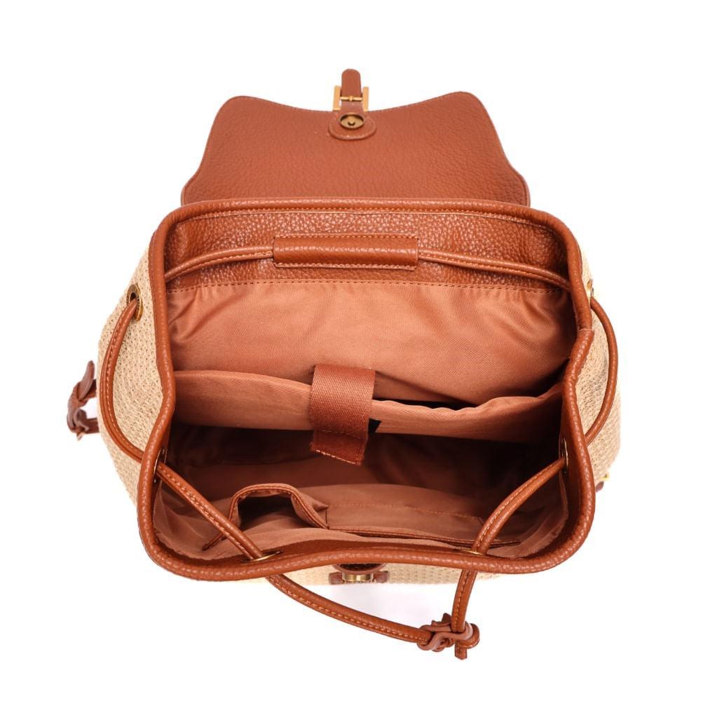 Mochila Grande Marrom Santa Lolla Tramado 