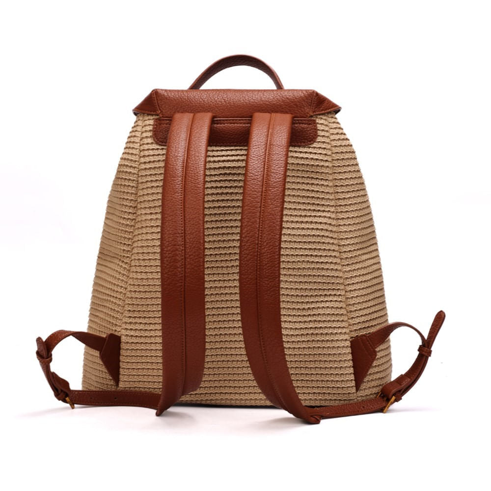 Mochila Grande Marrom Santa Lolla Tramado 