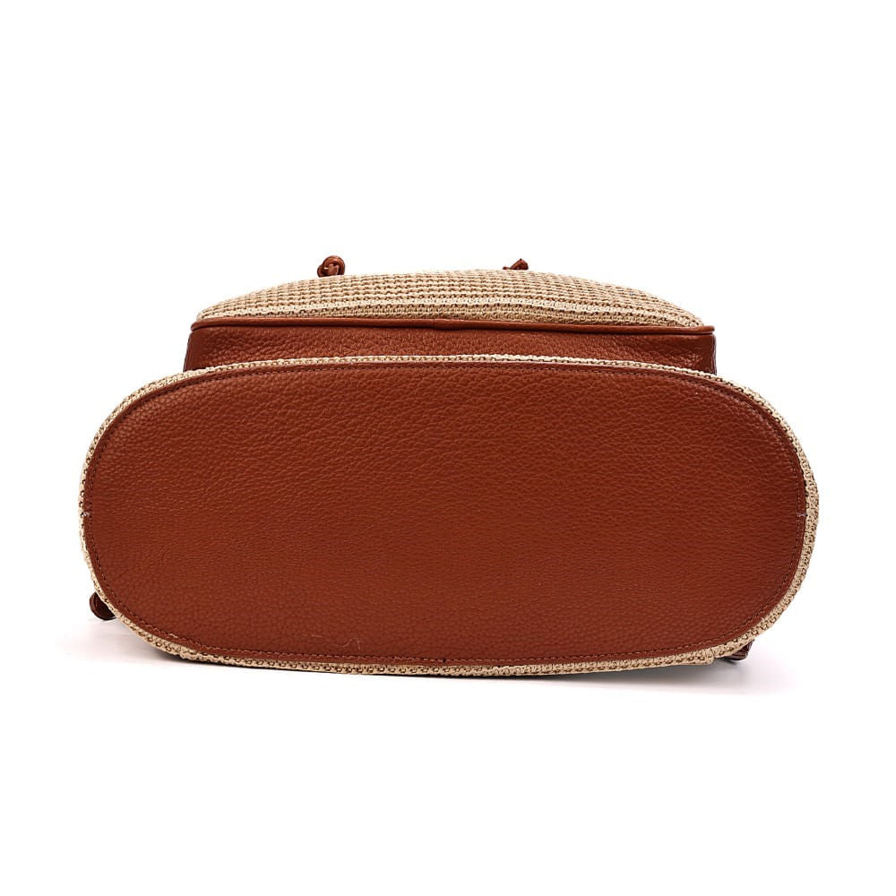 Mochila Grande Marrom Santa Lolla Tramado 