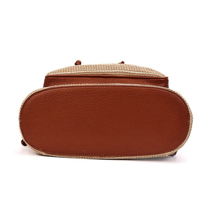 Mochila Grande Marrom Santa Lolla Tramado 