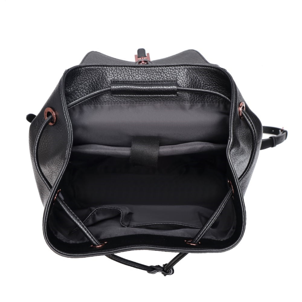 Mochila Grande Preta Santa Lolla Couro 