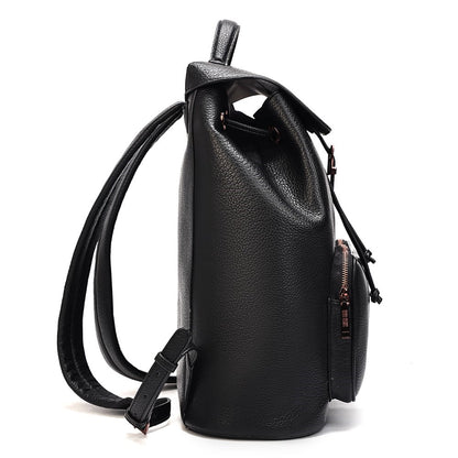 Mochila Grande Preta Santa Lolla Couro 