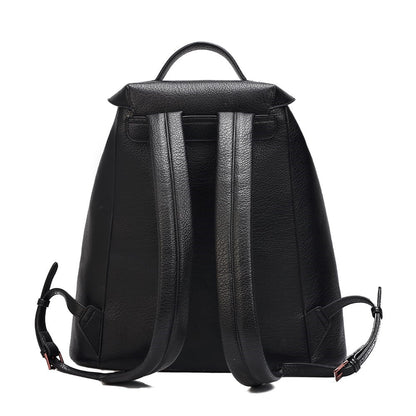 Mochila Grande Preta Santa Lolla Couro 