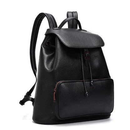 Mochila Grande Preta Santa Lolla Couro 