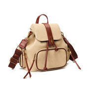 Mochila Santa Lolla Bege Canvas Com Detalhes Marrom