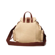Mochila Santa Lolla Bege Canvas Com Detalhes Marrom