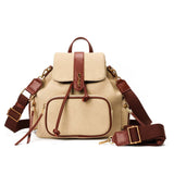 Mochila Santa Lolla Bege Canvas Com Detalhes Marrom