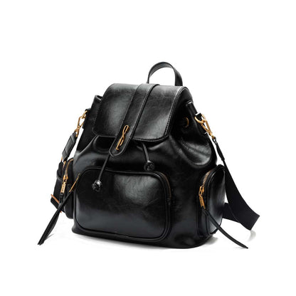 Mochila Santa Lolla Preta Fecho Metálico E Bolso Frontal