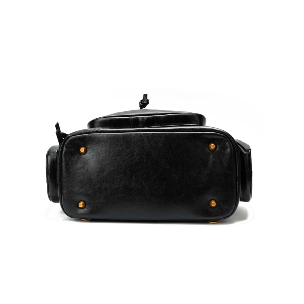 Mochila Santa Lolla Preta Fecho Metálico E Bolso Frontal