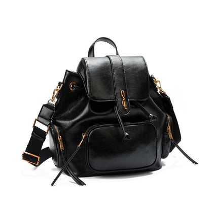 Mochila Santa Lolla Preta Fecho Metálico E Bolso Frontal