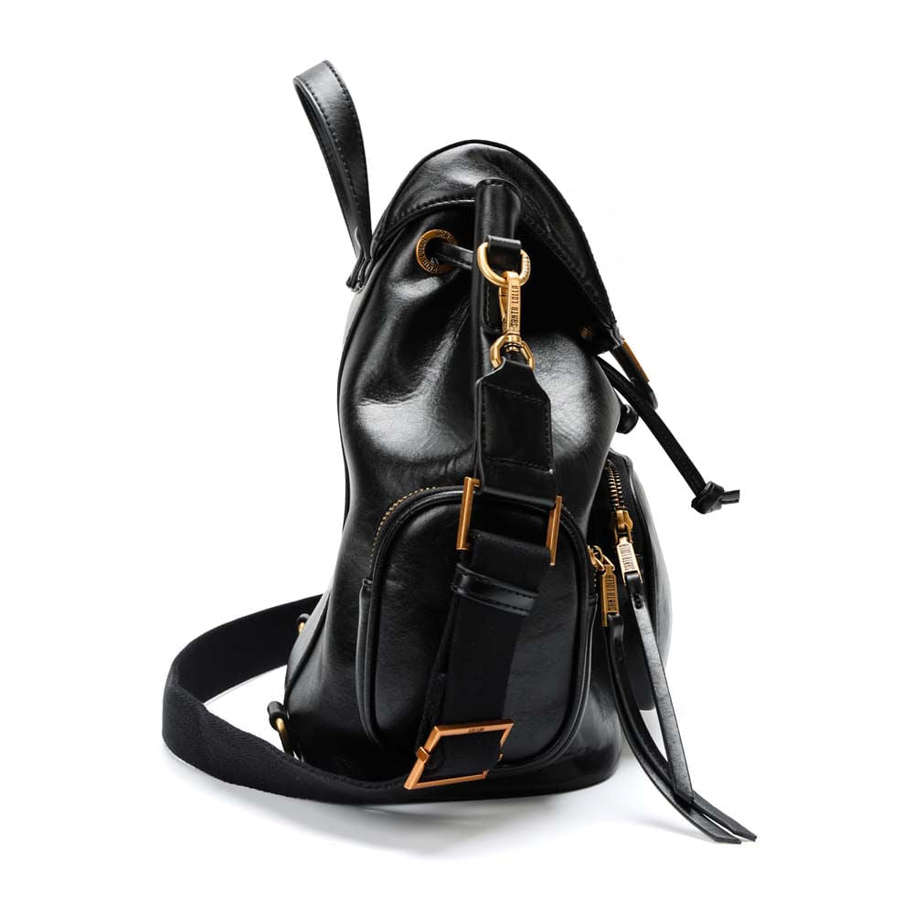 Mochila Santa Lolla Preta Fecho Metálico E Bolso Frontal