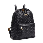 Mochila Santa Lolla Preta Matelassê Metais Dourados