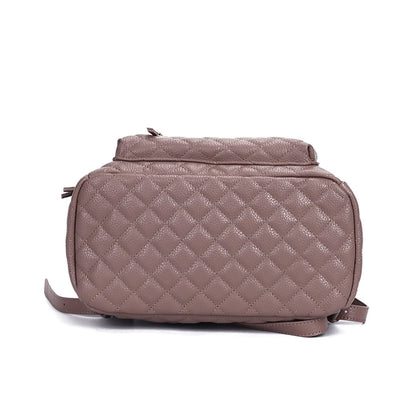 Mochila Santa Lolla Taupe Matelassê Zíperes E Placa