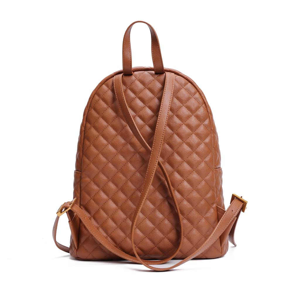 Mochila Santa Lolla Terracota Matelassê Zíper Duplo