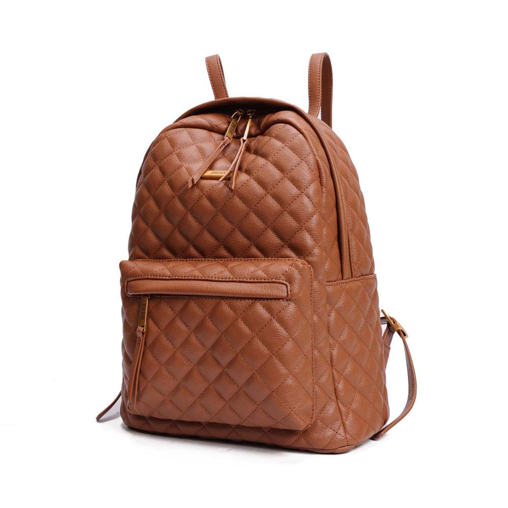 Mochila Santa Lolla Terracota Matelassê Zíper Duplo