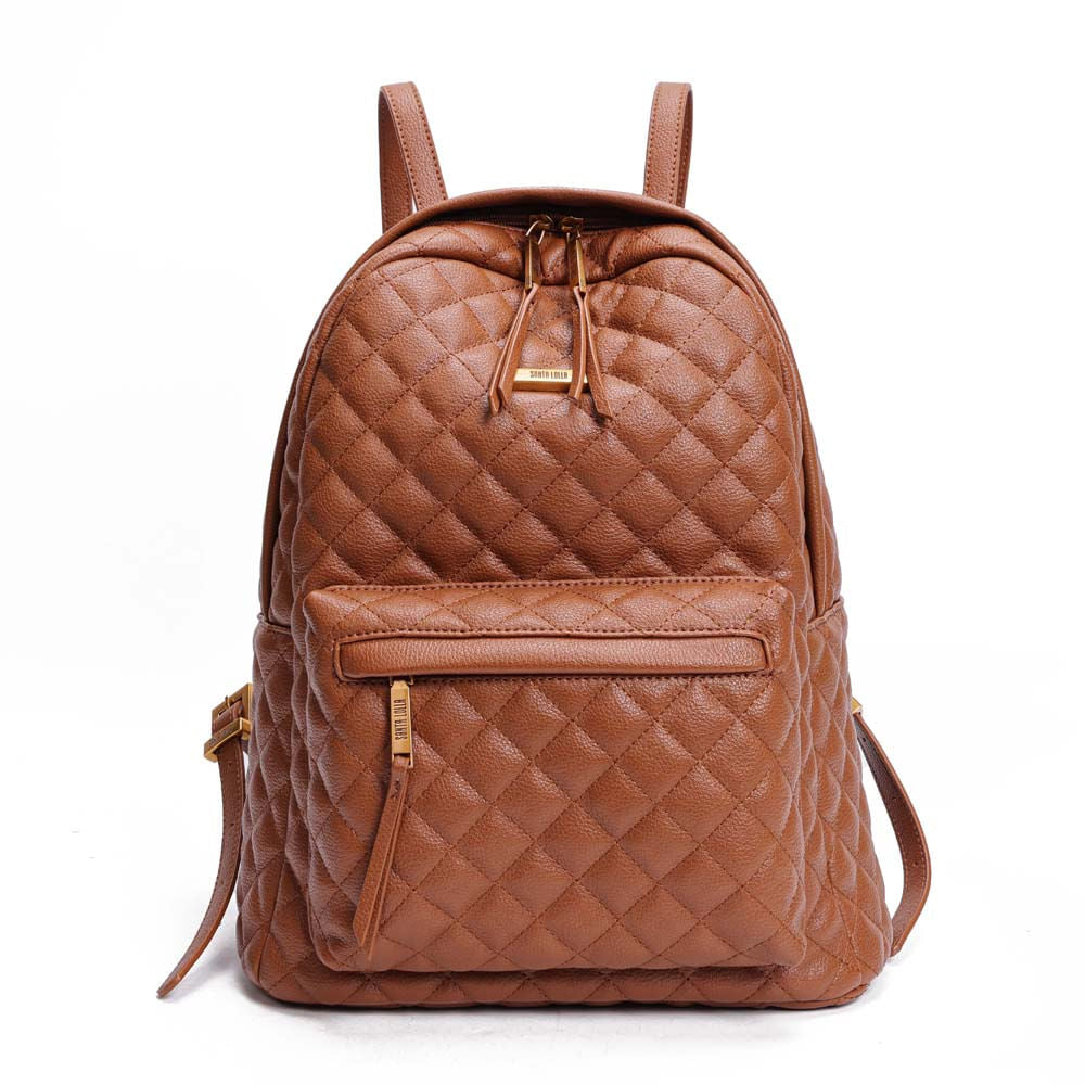 Mochila Santa Lolla Terracota Matelassê Zíper Duplo