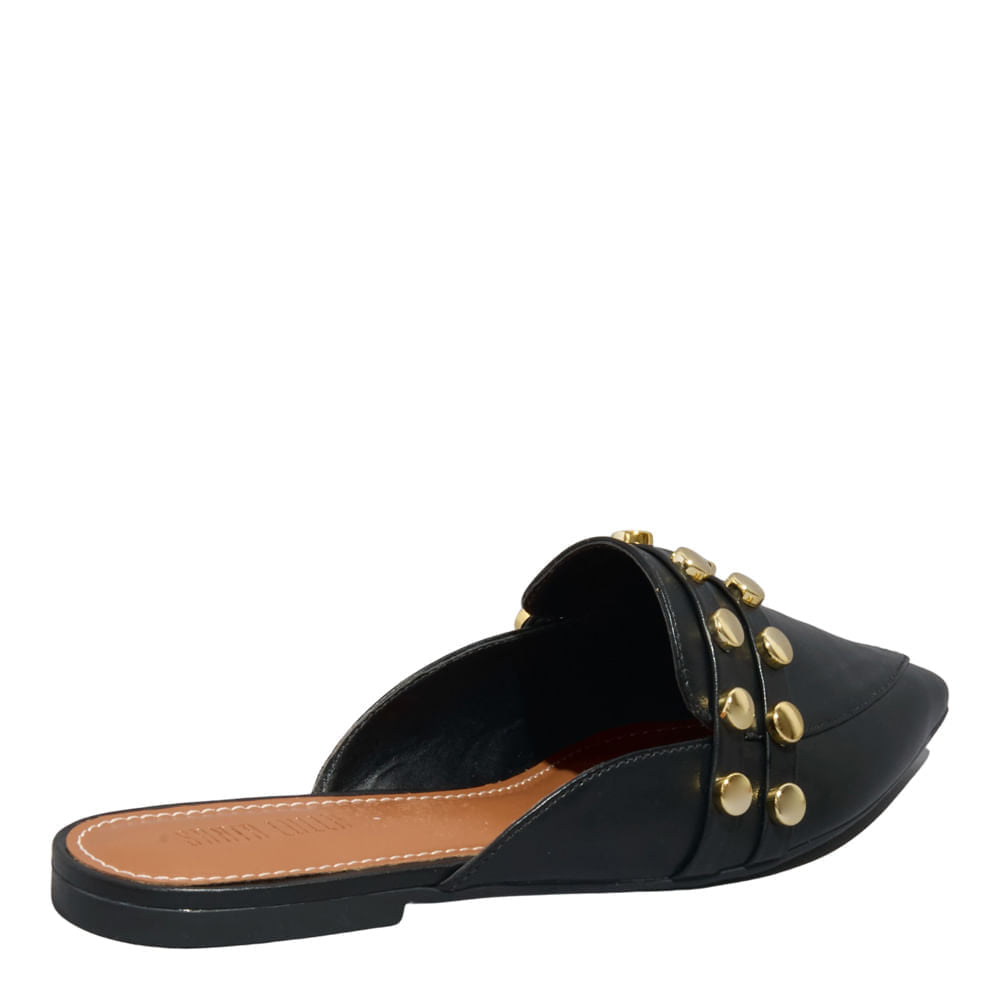 Mule Preto Santa Lolla Tachas Bico Fino
