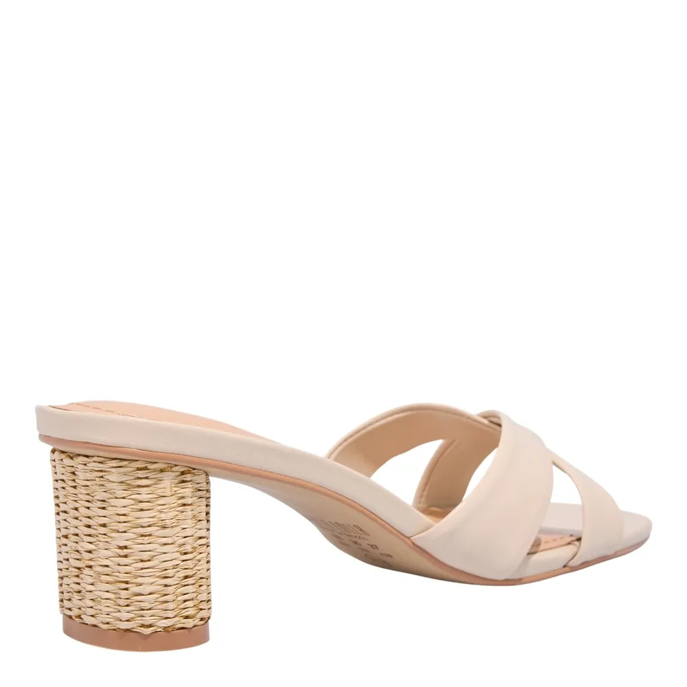 Mule Santa Lolla Bege Couro Salto Grosso