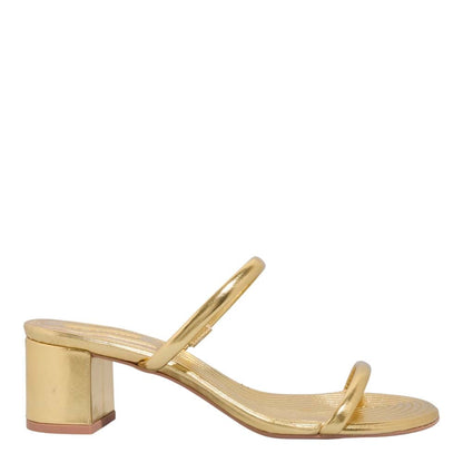 Mule Santa Lolla Dourado Metalizado Salto Grosso