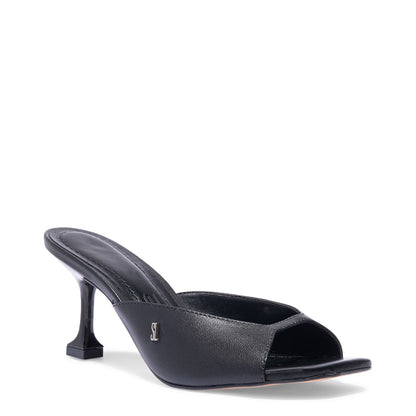 Mule Santa Lolla Preta Couro Salto Fino