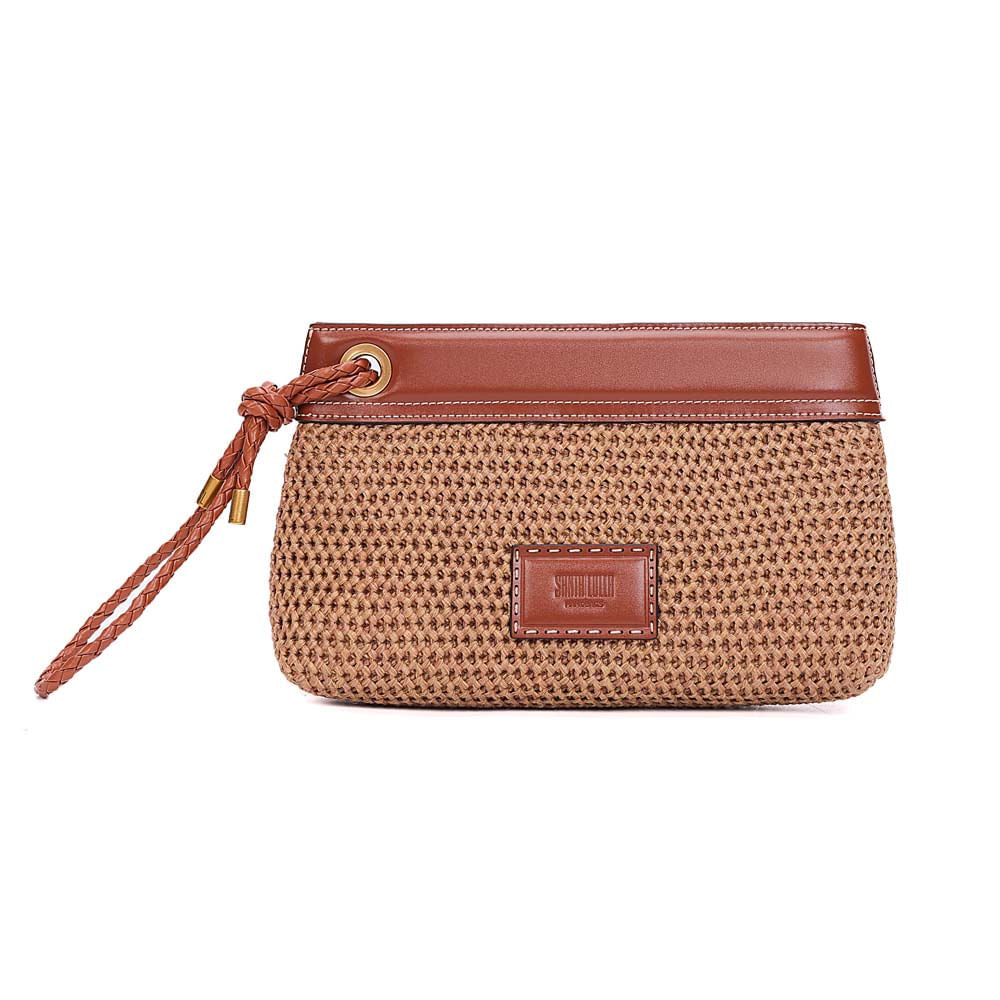Necessaire Santa Lolla Bege Tramada Alça De Mão