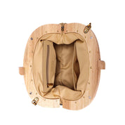 Necessaire Santa Lolla Bege Tramado Alça Corrente