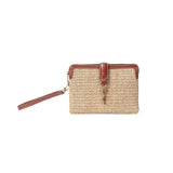 Necessaire Santa Lolla Bege Tramado Alça De Mão