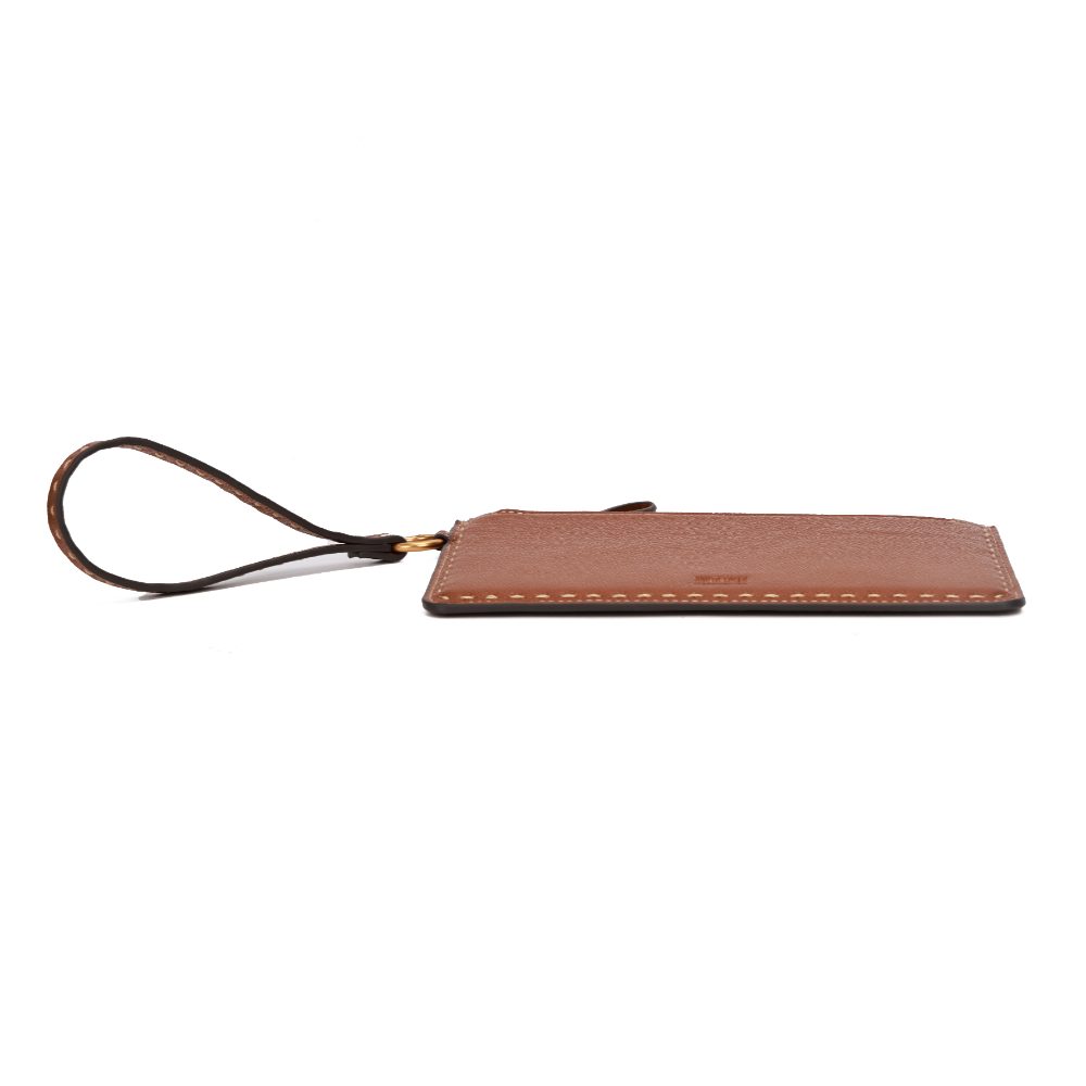 Necessaire Santa Lolla Marrom Alça De Mão Zíper