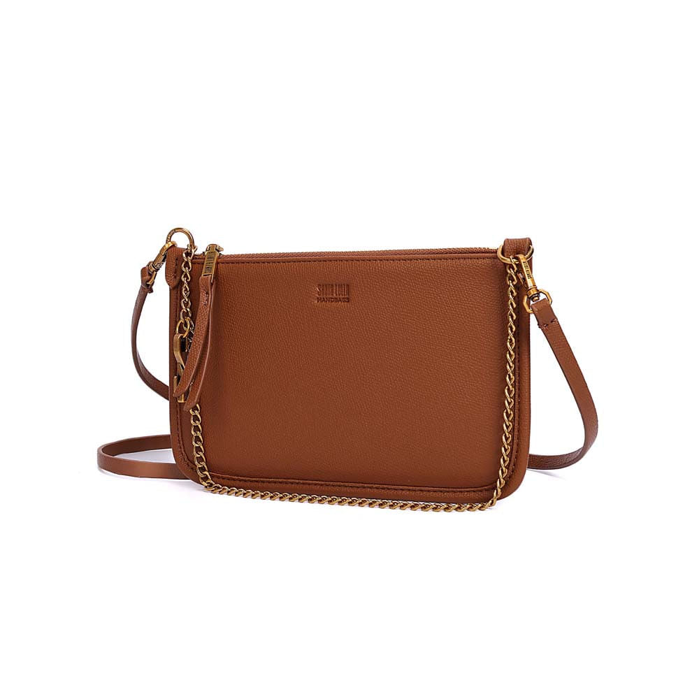Necessaire Santa Lolla Marrom Corrente Dourada