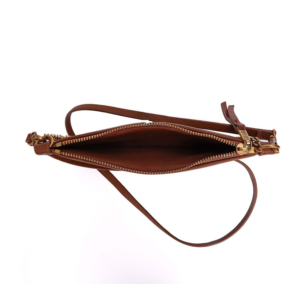 Necessaire Santa Lolla Marrom Corrente Dourada