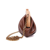 Necessaire Santa Lolla Marrom Corrente Dourada