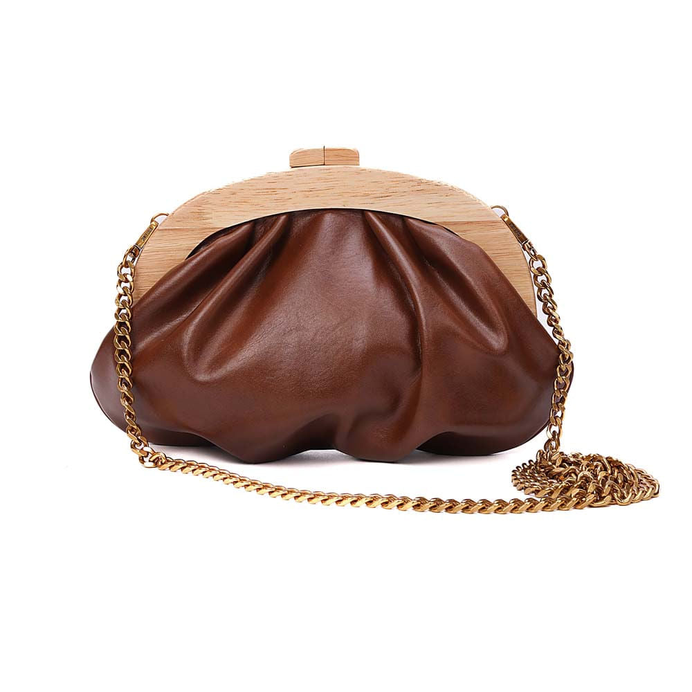 Necessaire Santa Lolla Marrom Corrente Dourada
