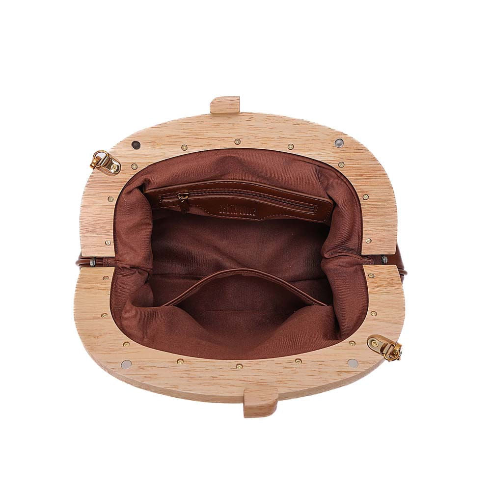 Necessaire Santa Lolla Marrom Corrente Dourada