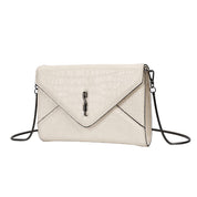 Necessaire Santa Lolla Off White Croco Alça Longa