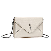 Necessaire Santa Lolla Off White Croco Alça Longa