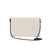 Necessaire Santa Lolla Off White Croco Alça Longa