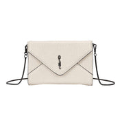 Necessaire Santa Lolla Off White Croco Alça Longa