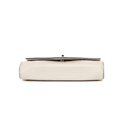 Necessaire Santa Lolla Off White Croco Alça Longa