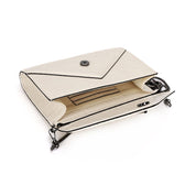 Necessaire Santa Lolla Off White Croco Alça Longa