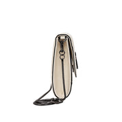 Necessaire Santa Lolla Off White Croco Alça Longa