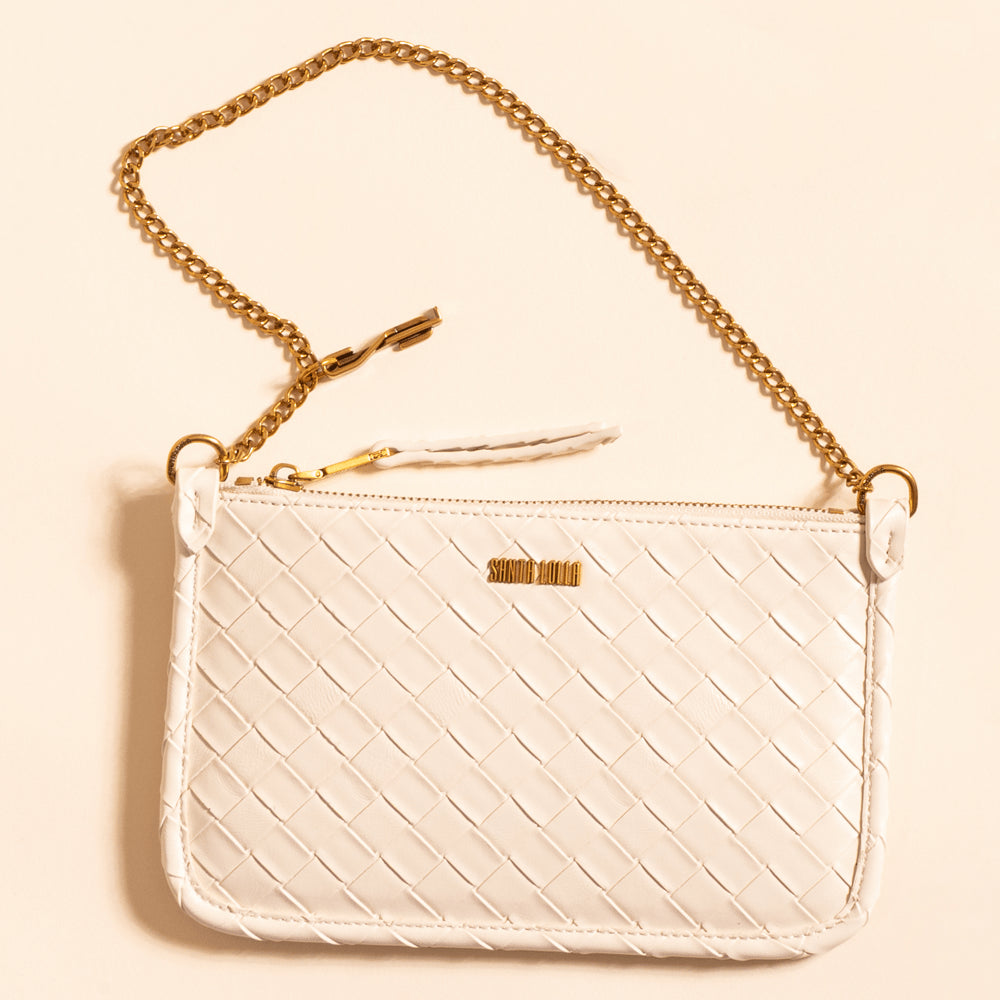 Necessaire Santa Lolla Off White Tressê Alça Corrente