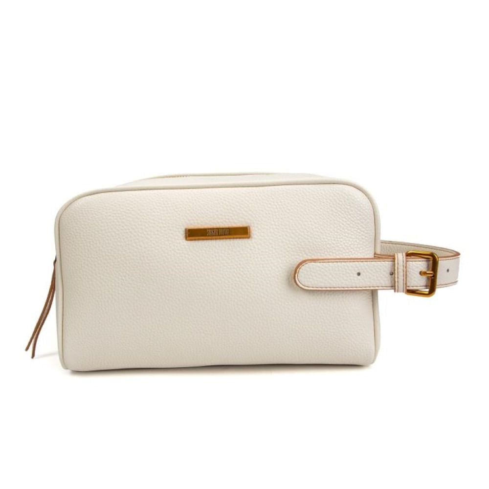 Necessaire Santa Lolla Off White Zíper Dourado